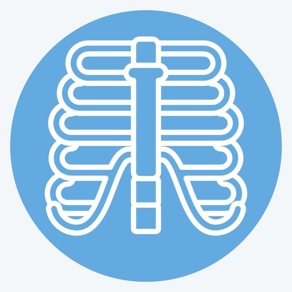 Icon Thorax. related to Human Organ symbol. blue eyes style. simple design editable. simple illustration vector