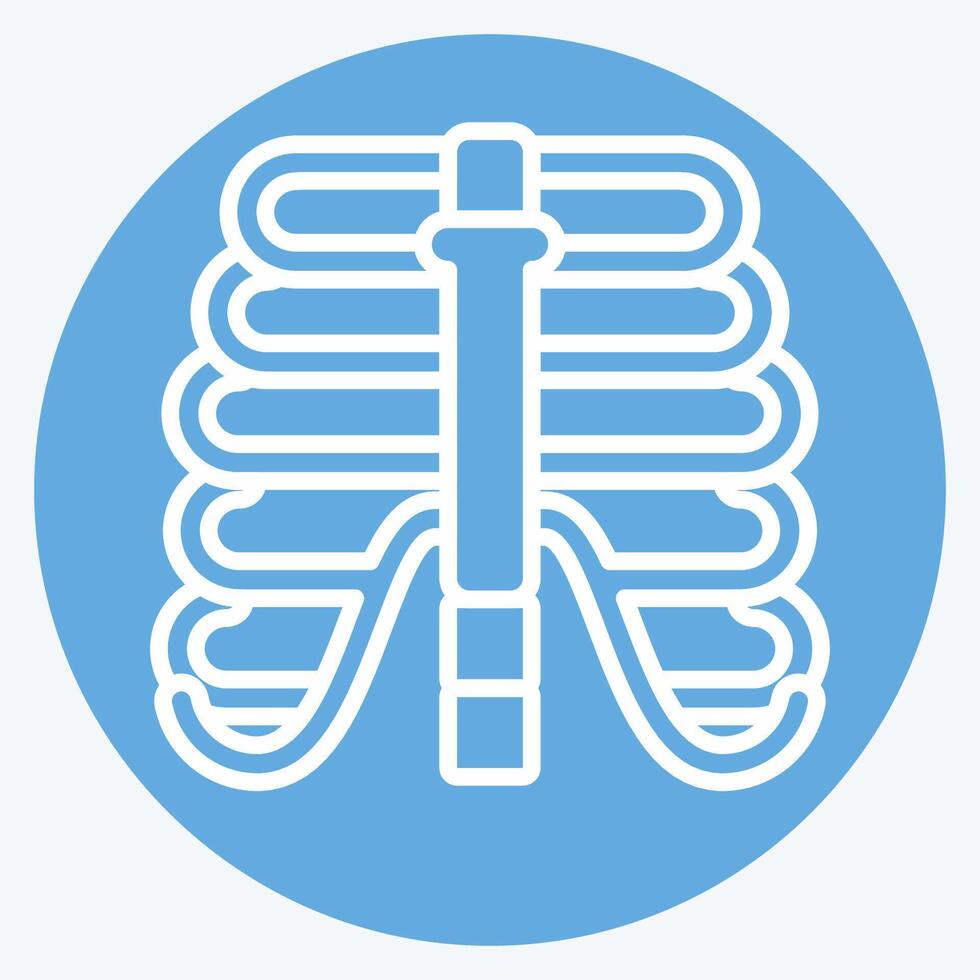 Icon Thorax. related to Human Organ symbol. blue eyes style. simple design editable. simple illustration vector