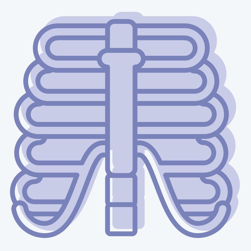 Icon Thorax. related to Human Organ symbol. two tone style. simple design editable. simple illustration vector