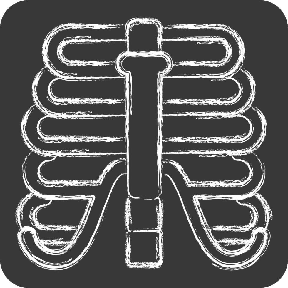 Icon Thorax. related to Human Organ symbol. chalk Style. simple design editable. simple illustration vector