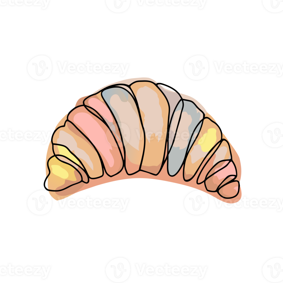 AI generated minimalistic graphics tasty fresh croissant on isolated background png