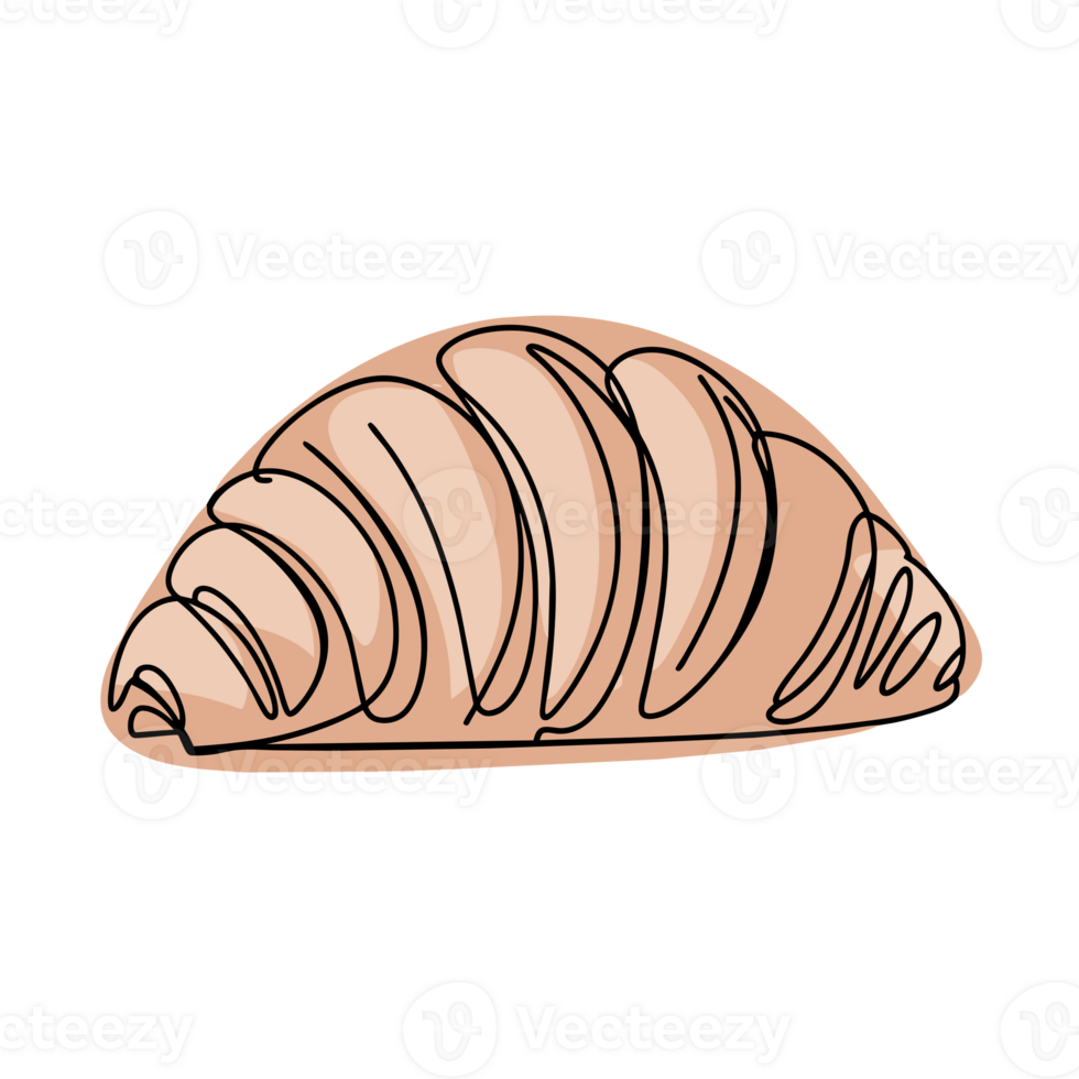 AI generated minimalistic graphics tasty fresh croissant on isolated background png