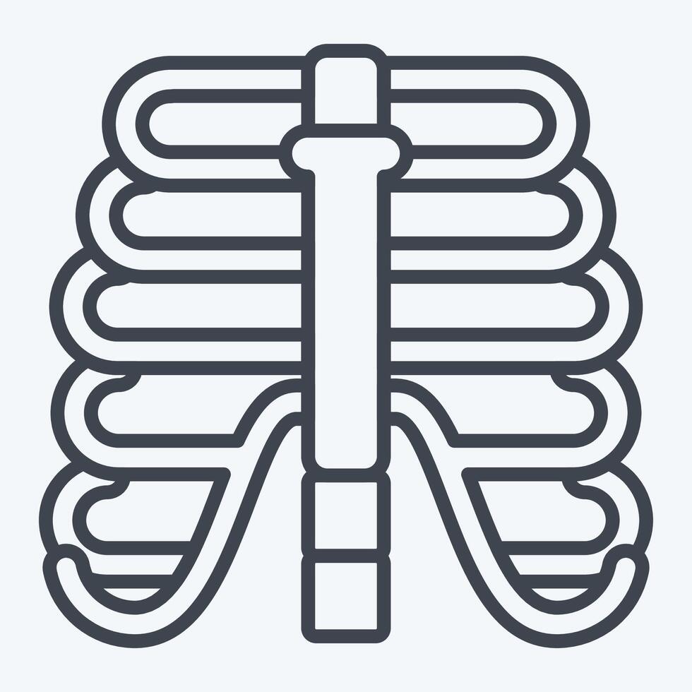 Icon Thorax. related to Human Organ symbol. line style. simple design editable. simple illustration vector