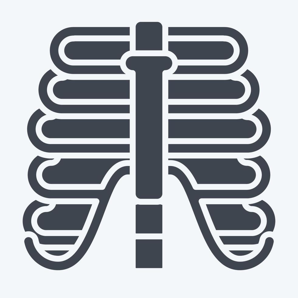 Icon Thorax. related to Human Organ symbol. glyph style. simple design editable. simple illustration vector