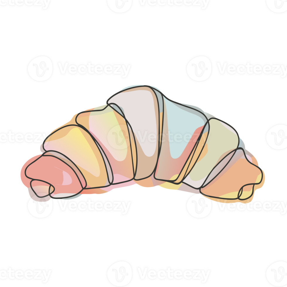 AI generated minimalistic graphics tasty fresh croissant on isolated background png