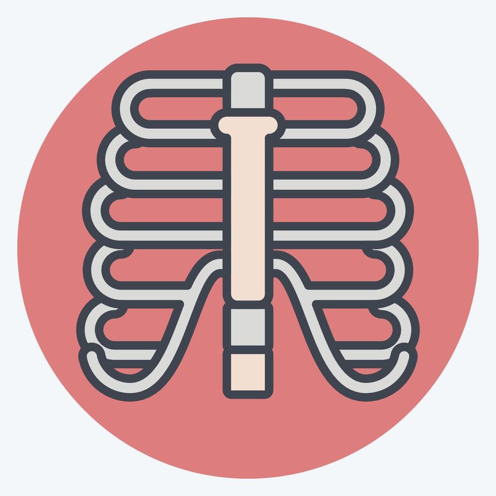 Icon Thorax. related to Human Organ symbol. color mate style. simple design editable. simple illustration vector