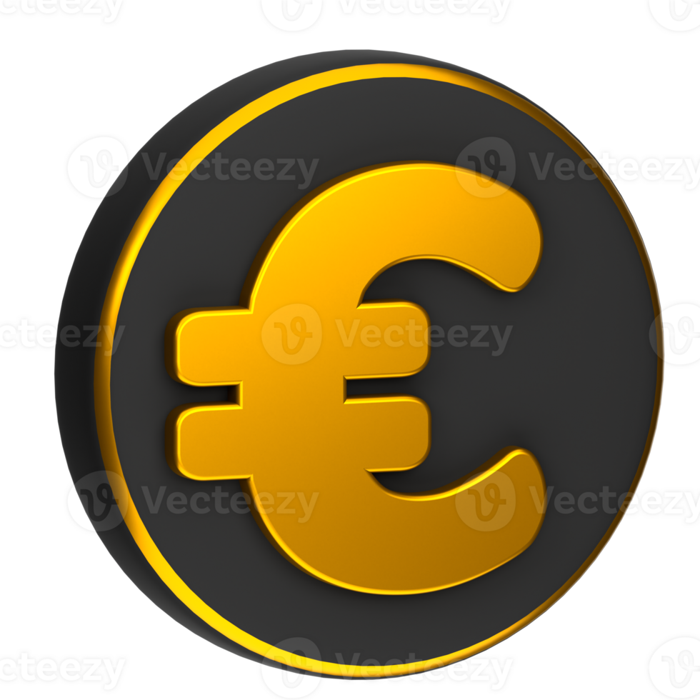 euro moneda 3d ilustración para uiux, web, aplicación, informacion gráfico, presentación, etc png