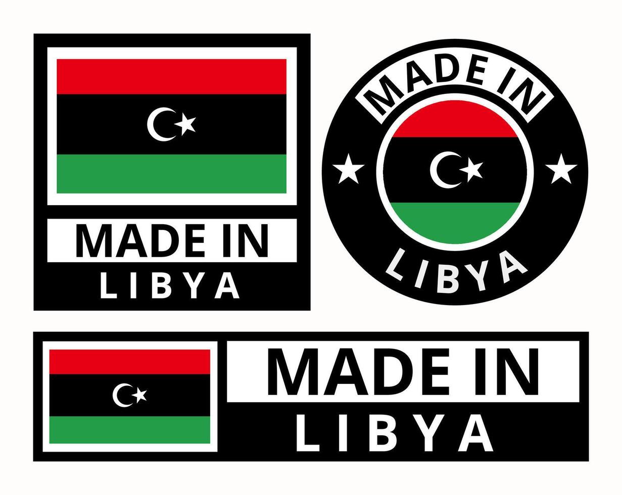 Vector set made in libya design product labels business icons illustrationusiness icons illustration