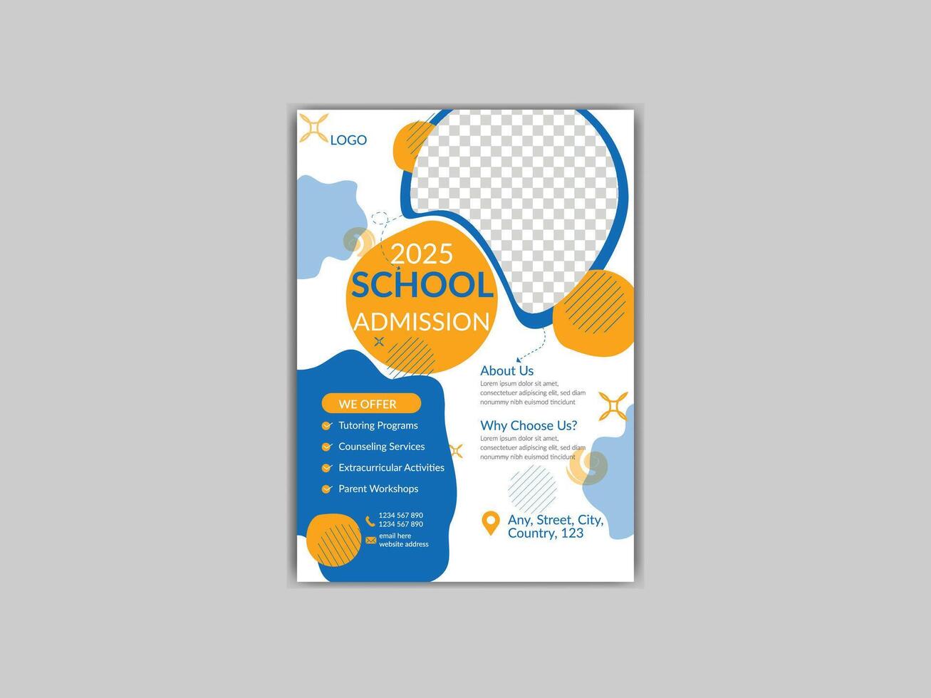 school admission flyer design vector