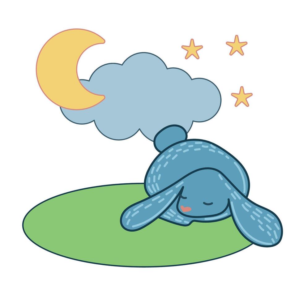 Easter Rabbit Mascot Icon. Cute Funny Easter Traditionat Egg Hunter Symbol Bunny Rabbit Doodle Illustration vector