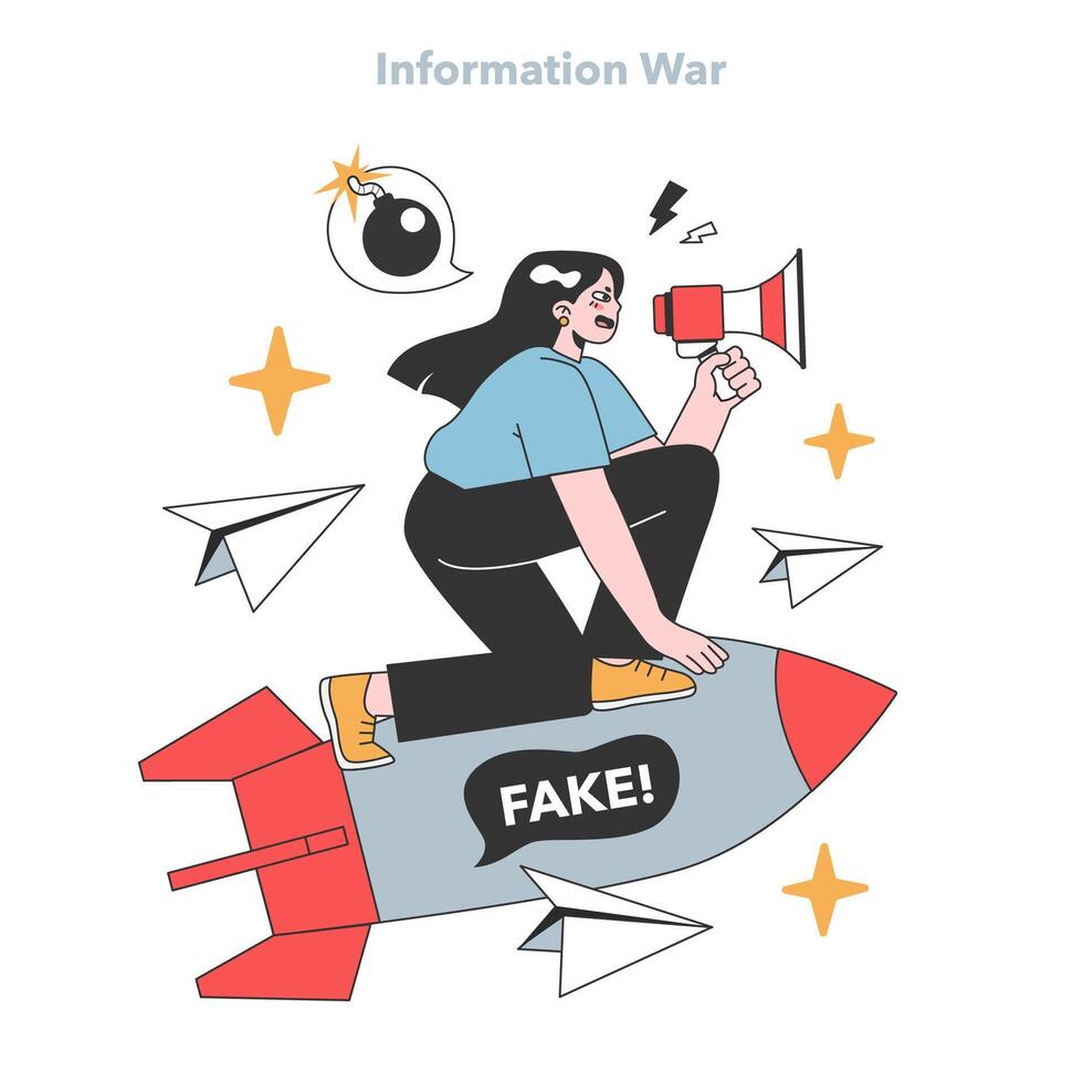 Information War. Flat vector illustration.