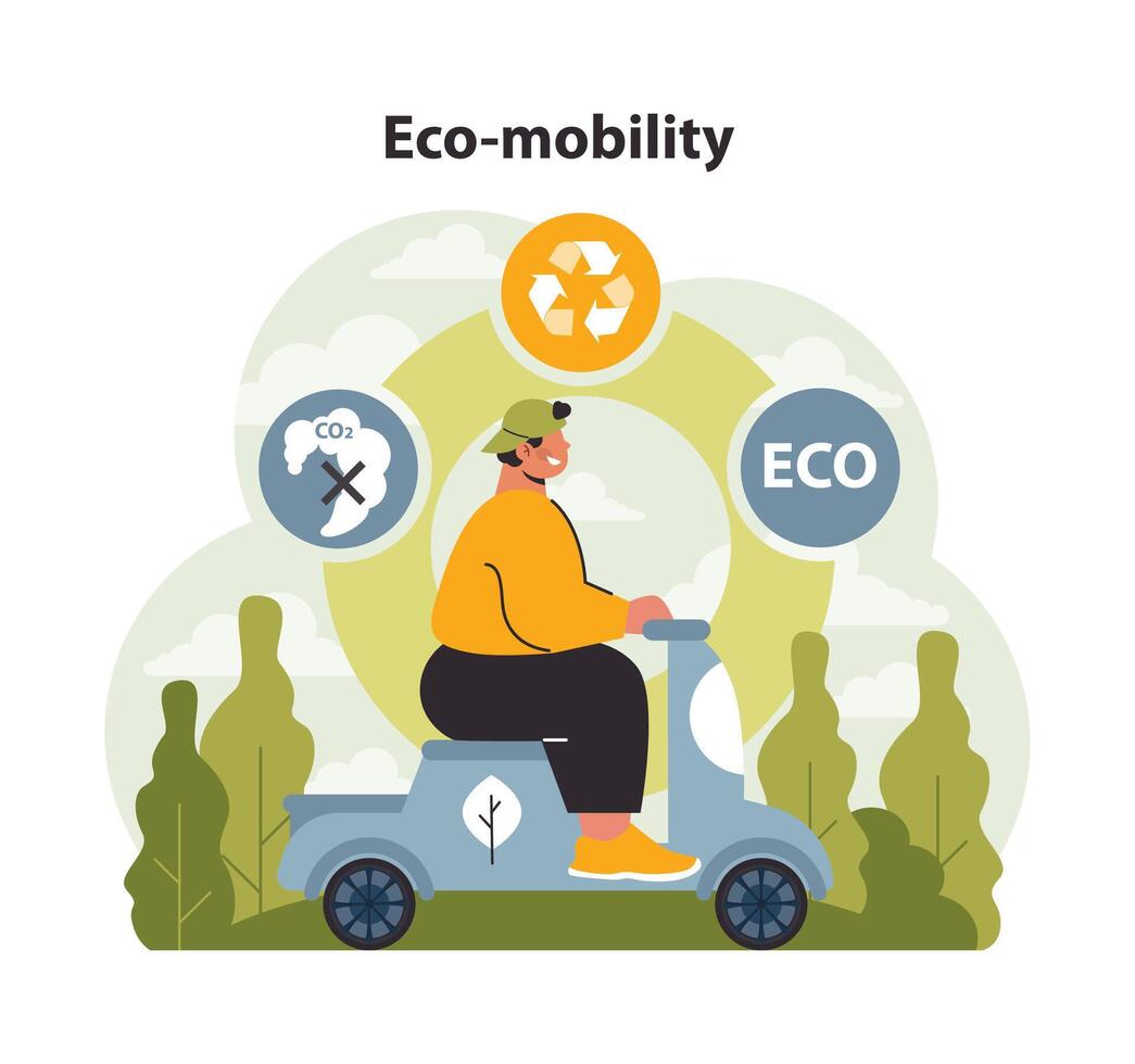 Eco-mobility concept. Flat vector illustration