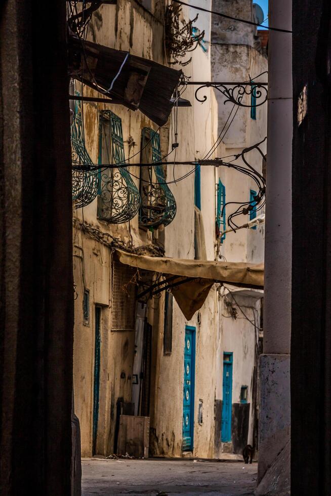 ventanas en tradicional estilo.túnez foto