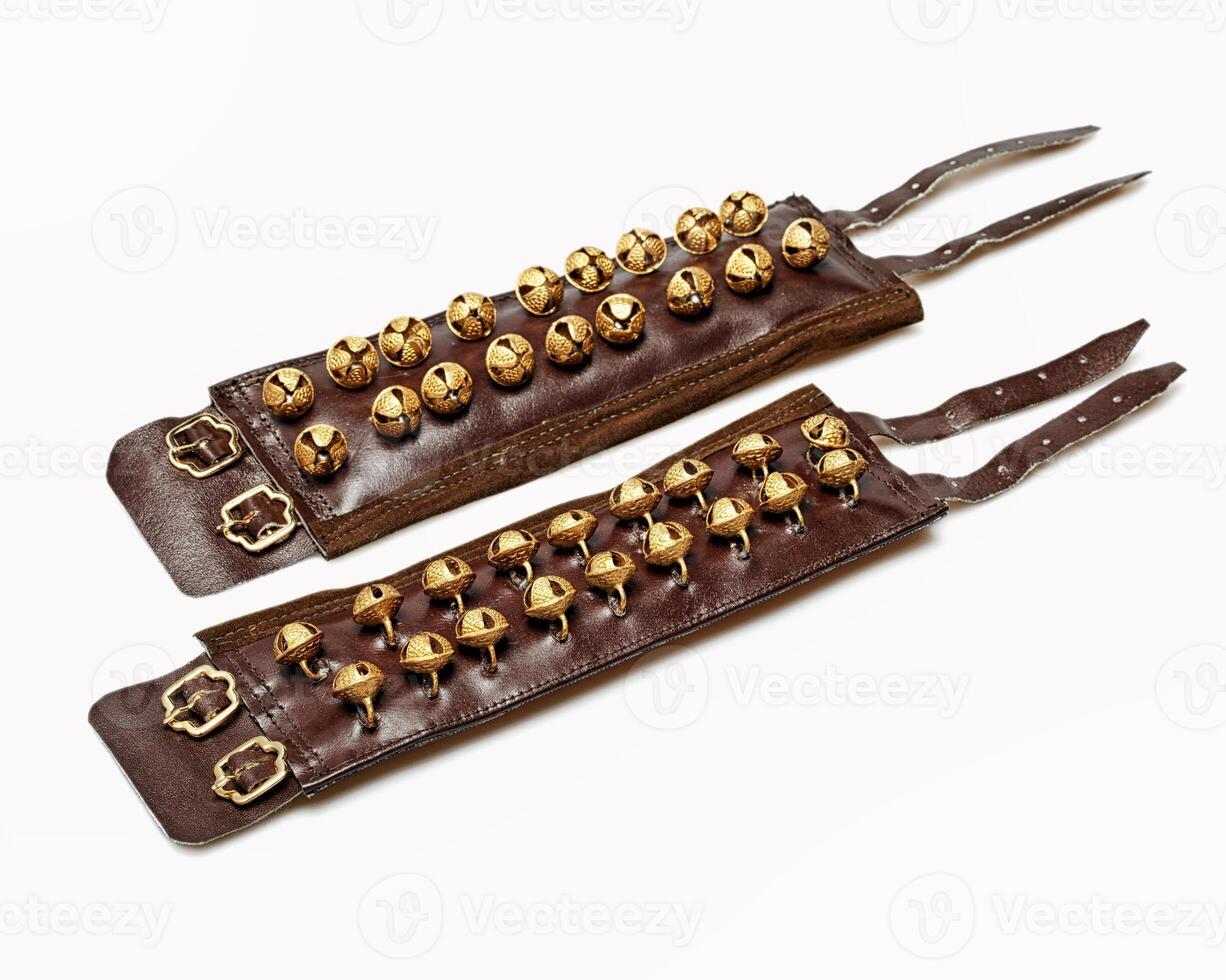 Ghungroos   leg bells for Indian classical dance isolated photo