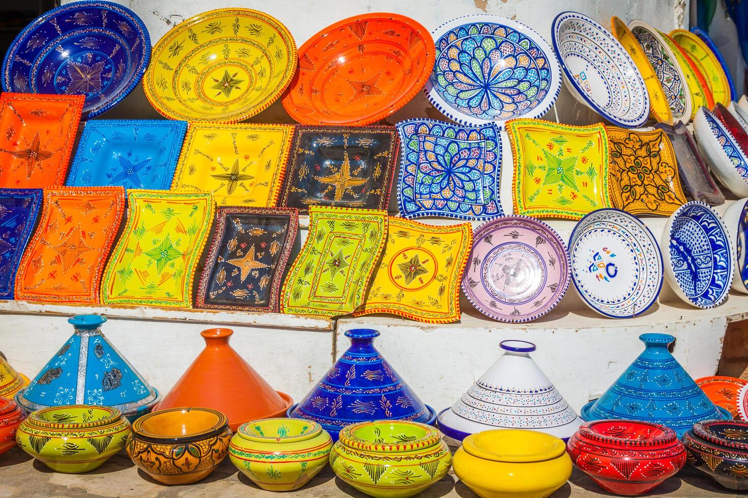 earthenware in the market, Djerba, Tunisia photo