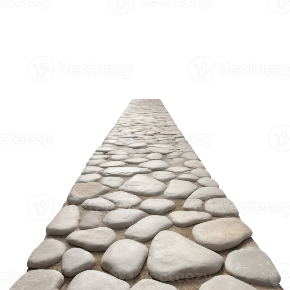 AI generated 3D digital model of a stone path on transparent background png