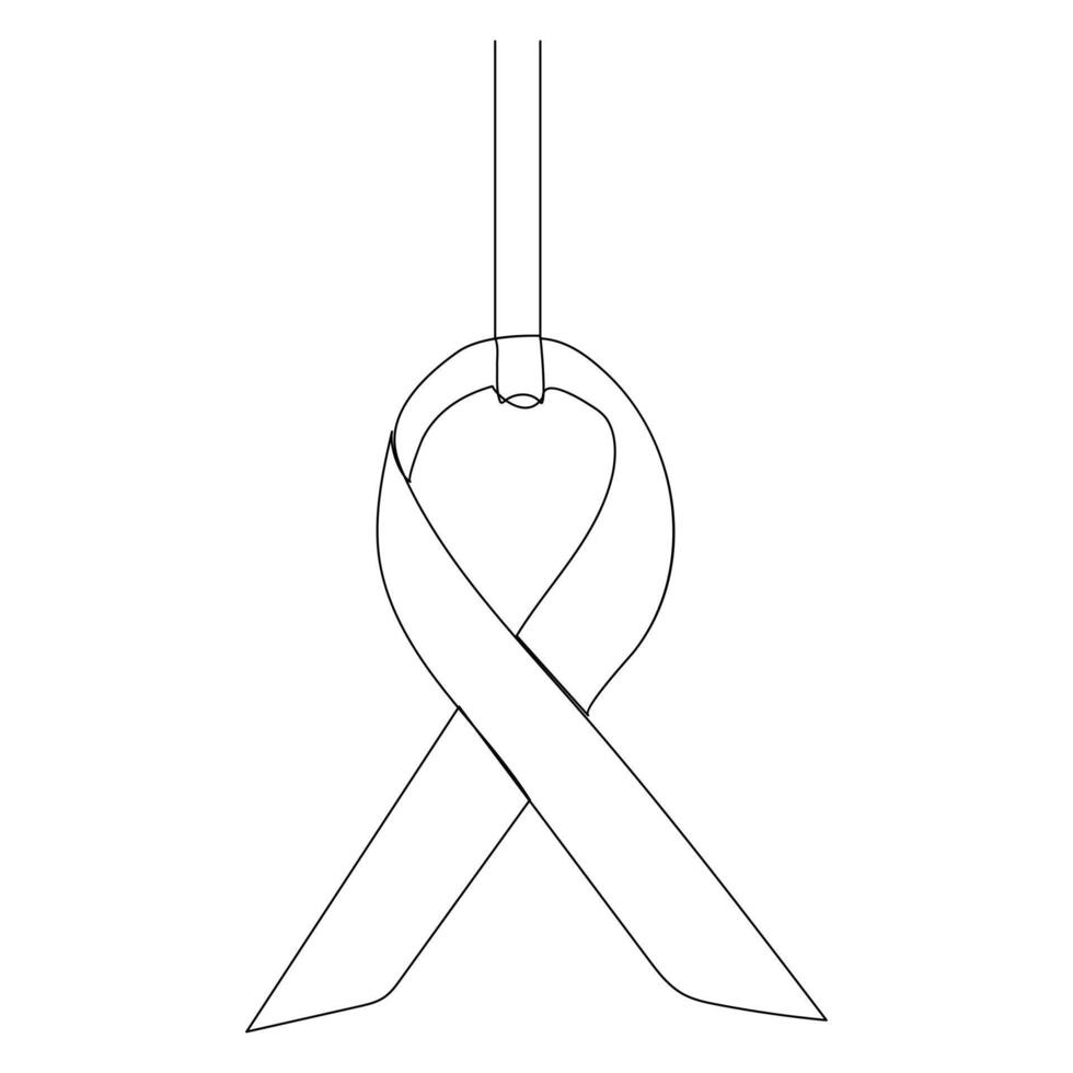 Ribbon line Single-line art continuous outline vector art drawing simple minimalist design