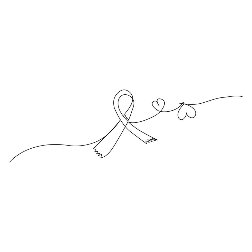 Ribbon line Single-line art continuous outline vector art drawing simple minimalist design