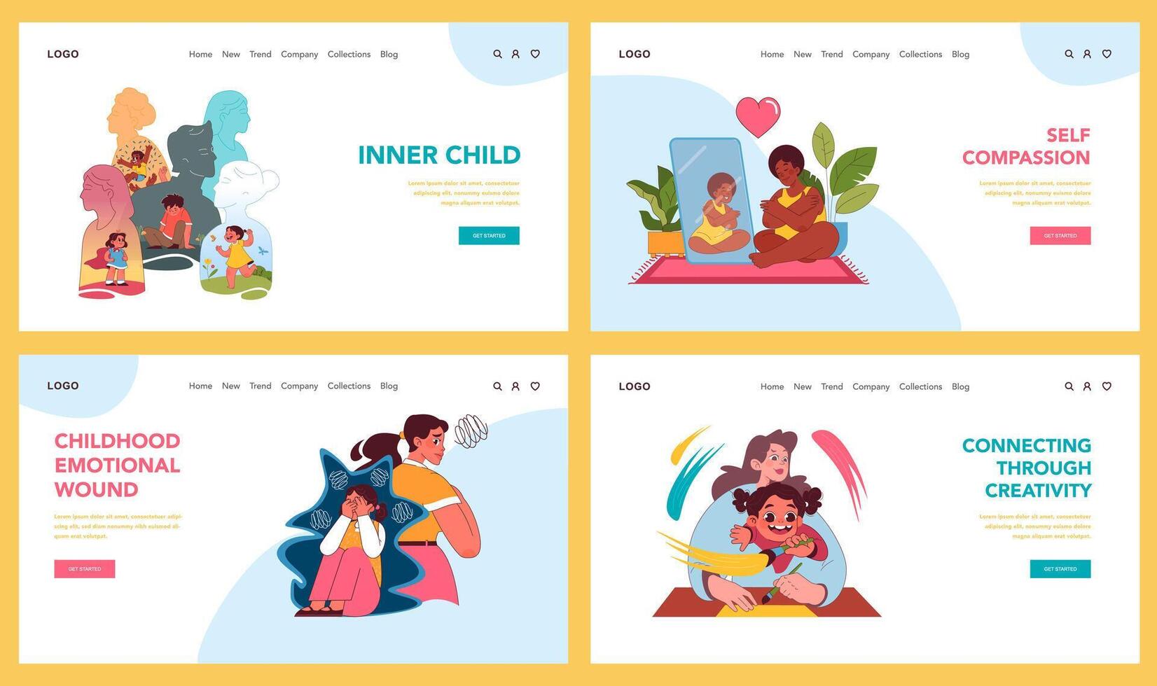 Inner child set. Vector illustration