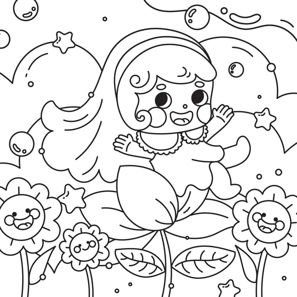 plano diseño vector niños kawaii linda colorante página hoja de cálculo imprimible para niños divertido actividad