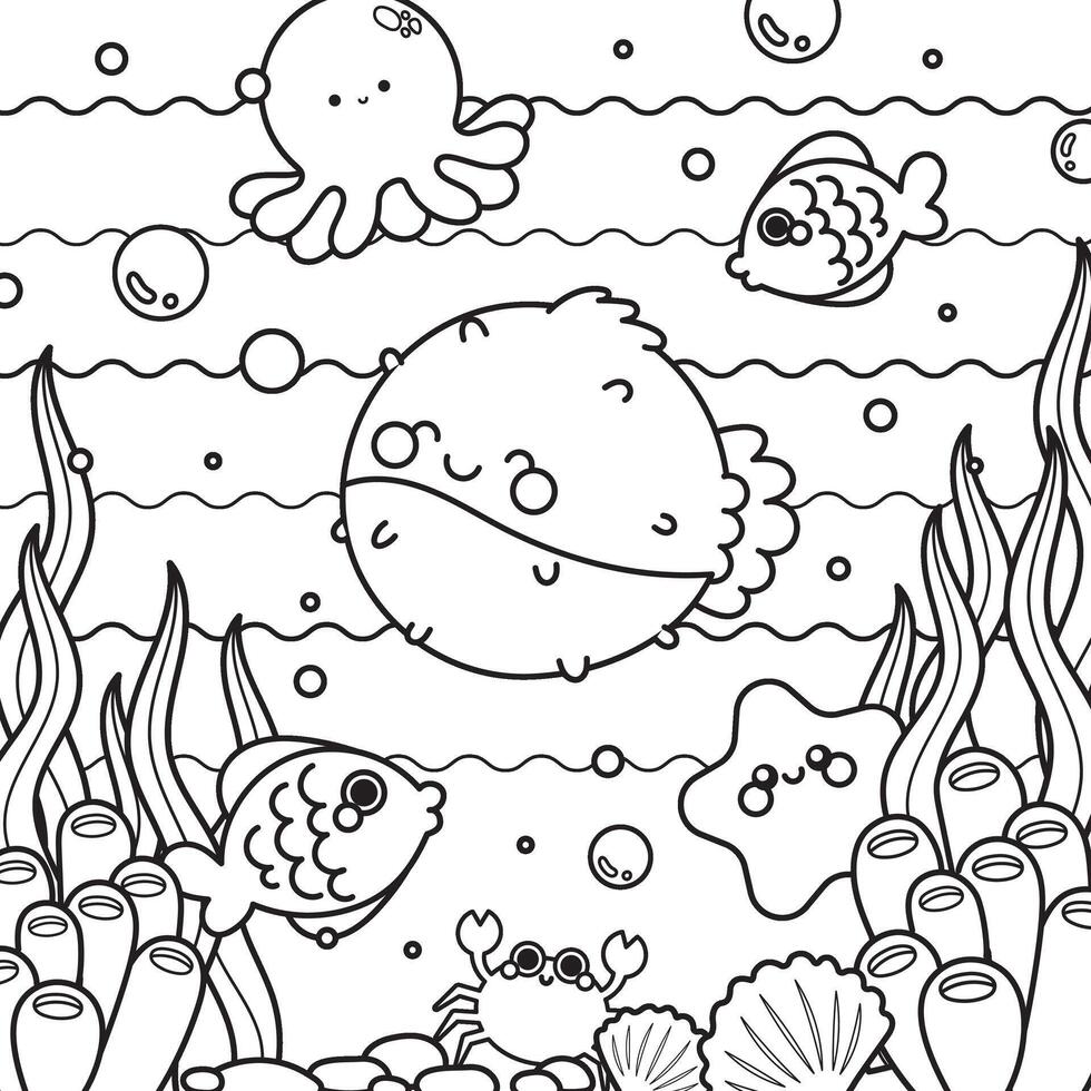 flat design vector children kawaii cute coloring page worksheet printable for kids fun activity