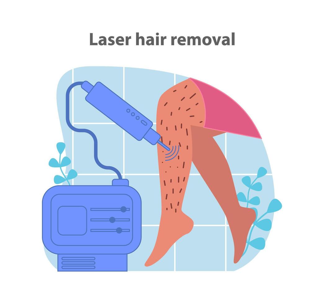 Advanced laser hair removal. A precise and pain-free method. vector