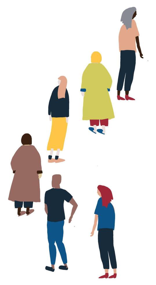 Illustration People waiting in line vector