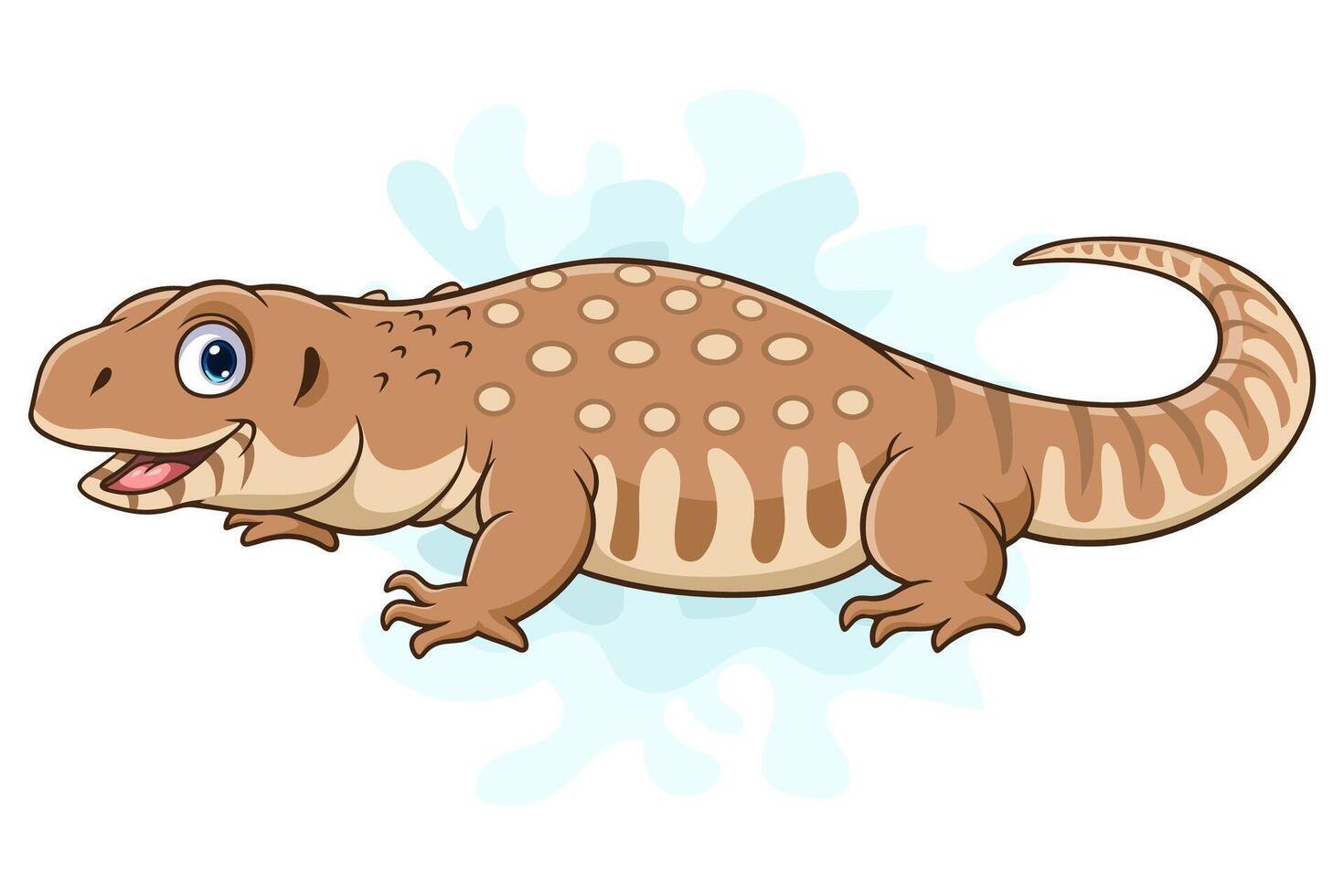 Cartoon savannah monitor lizard on white background vector