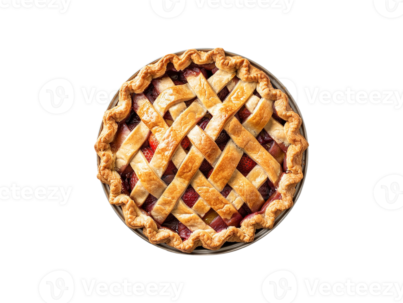 AI generated a blueberry pie with lattice on a transparent background png