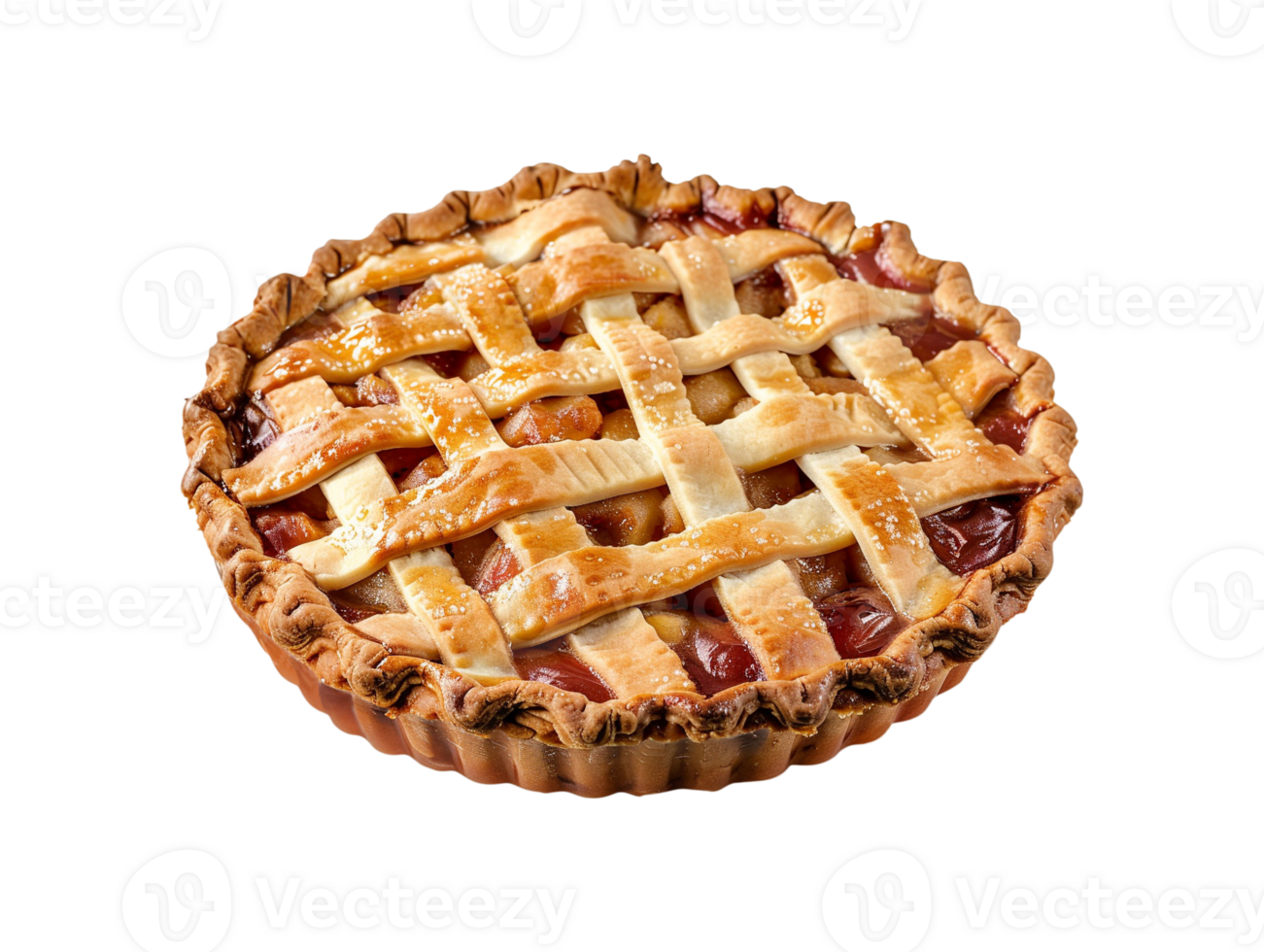 AI generated a blueberry pie with lattice on a transparent background png