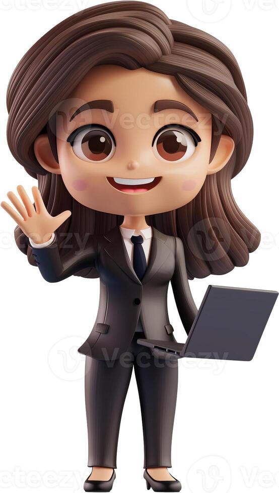 AI generated 3D Business woman cartiin isolated photo