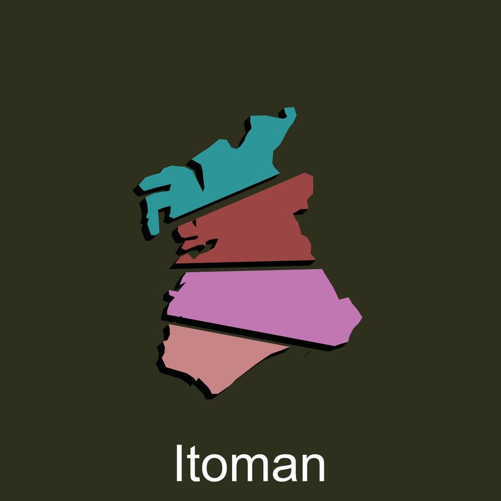 itoman ciudad mapa de Japón prefectura país con administrativo división vector ilustración