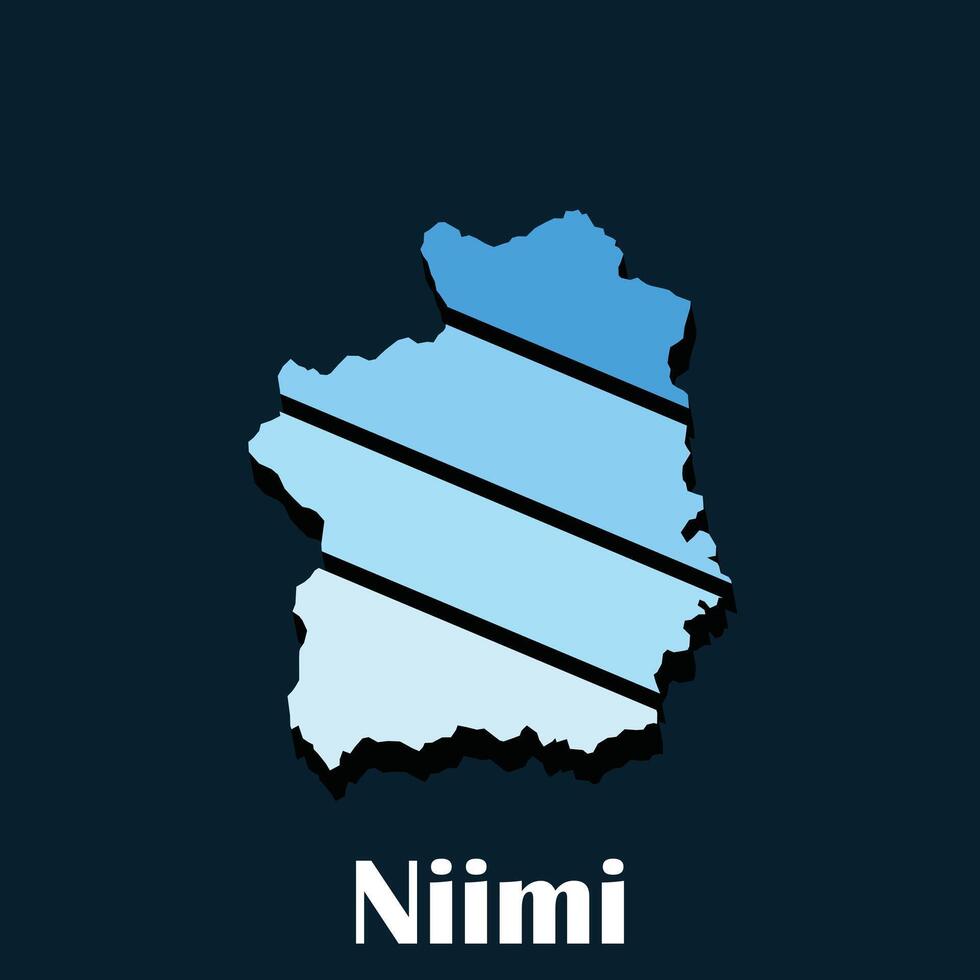 map of Niimi Country of Japan with prefecture names, logotype element for template vector