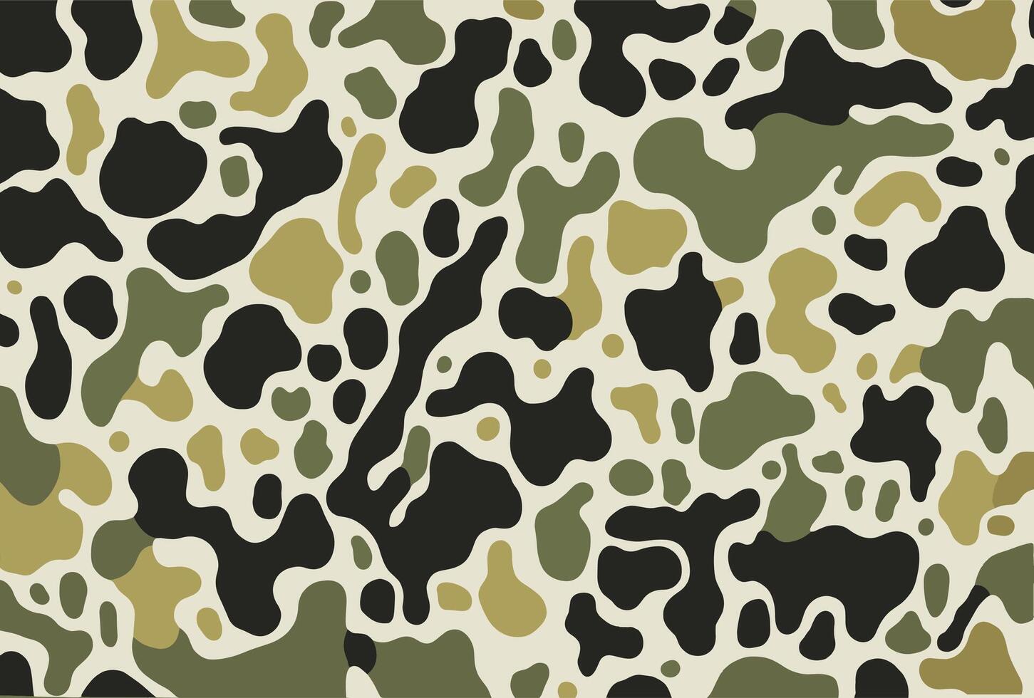 White, Black, Green, and Brown Print With Abstract Shapes, in the Style of Irregular Organic Forms, Light Green and Dark Gray, Nature-Inspired Camouflage, Unmodulated Color, Mosaic Composition vector