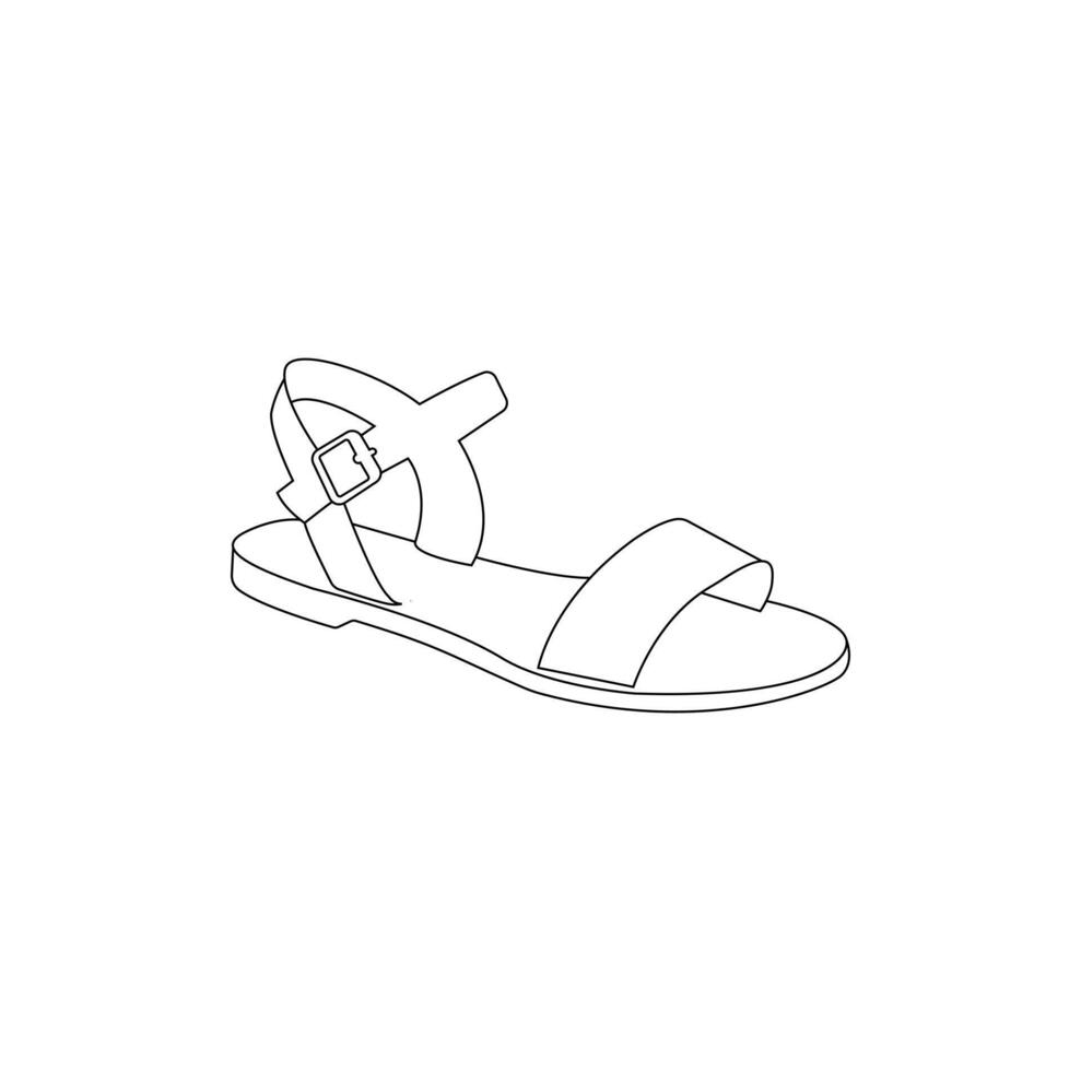 Vector illustration of sneakers sports shoes in a continuous one line isolated white background.Sneakers black linear sketch isolated on white background. Vector illustration.