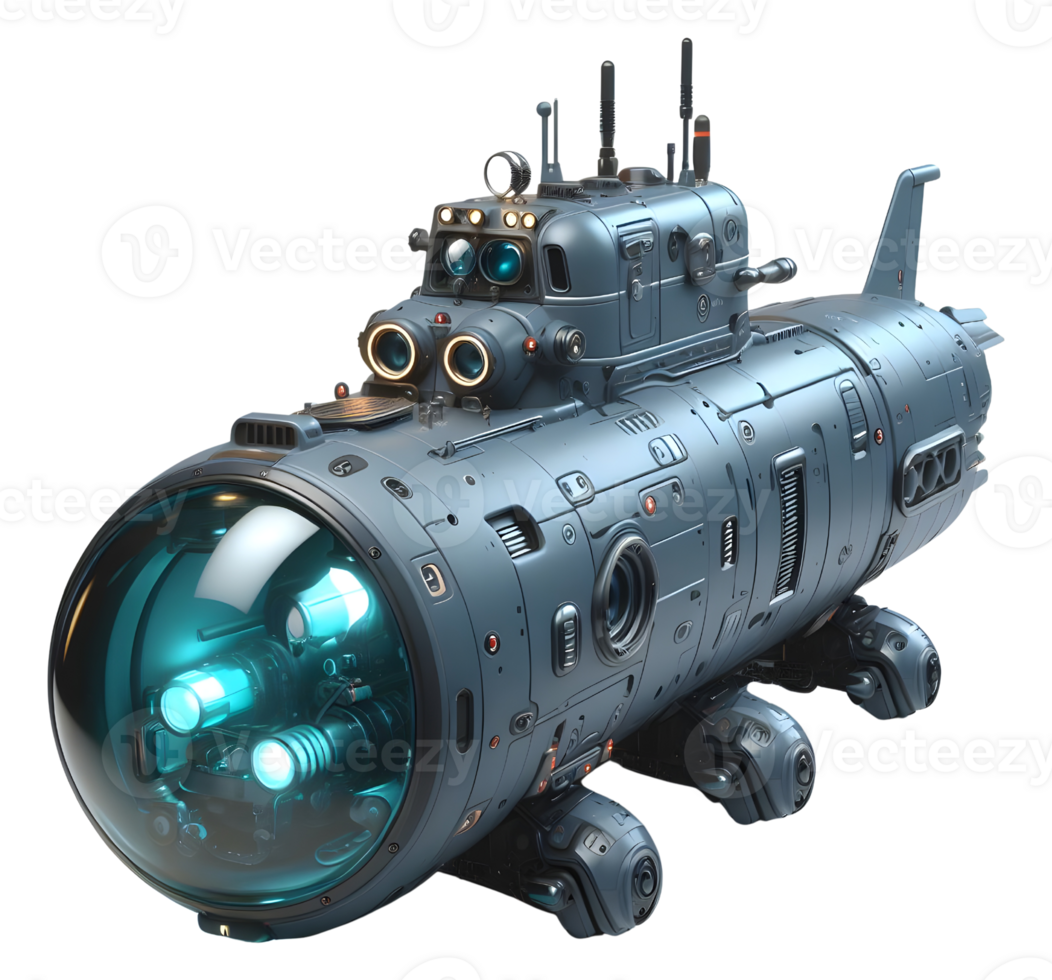 AI generated Miniature submarine png mini submarine png midget submarine png personal submarine png mini sub png small submarine transparent background