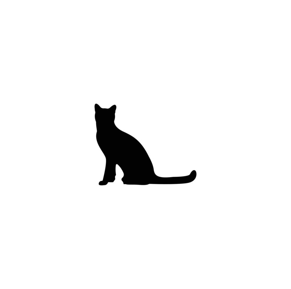 Ideal for pet themed design.Cat silhouette vector set Isolated On White Background.Cats set black silhouette isolated . Vector Illustration. Black silhouettes against a white background.