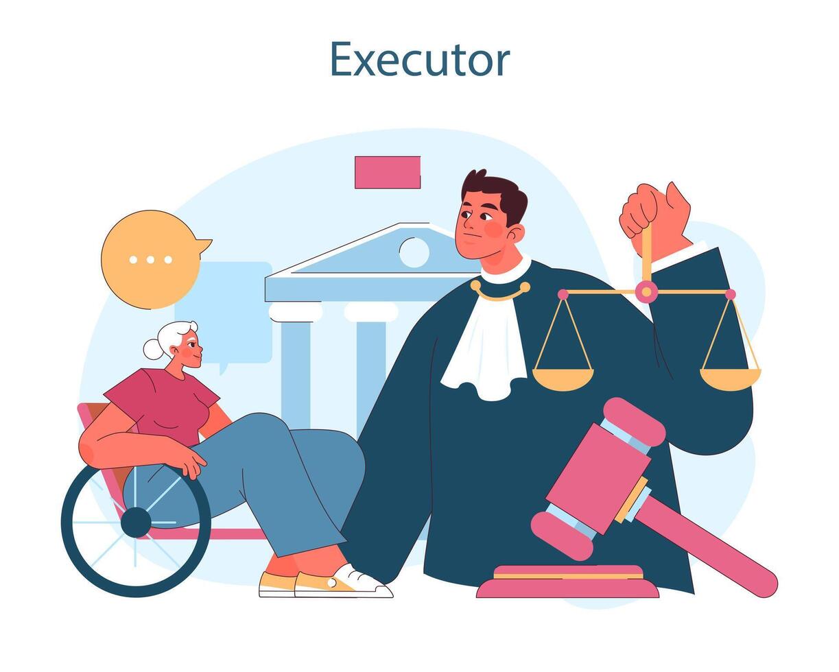 Executor. The illustration portrays the role of an executor in managing vector