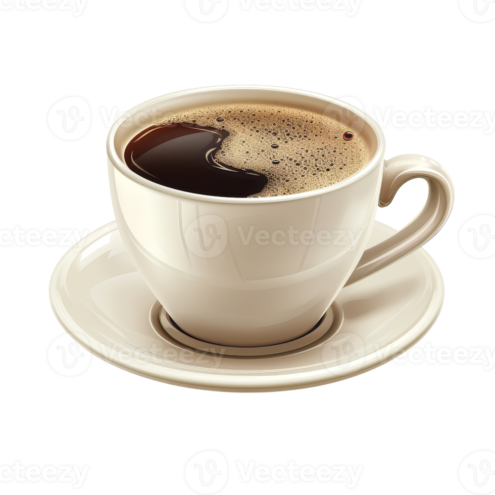AI generated Cozy coffee cup on saucer, perfect for caffeine lovers, coffee shops, cafe menus, relaxationthemed designs, and morning routine illustrations. png