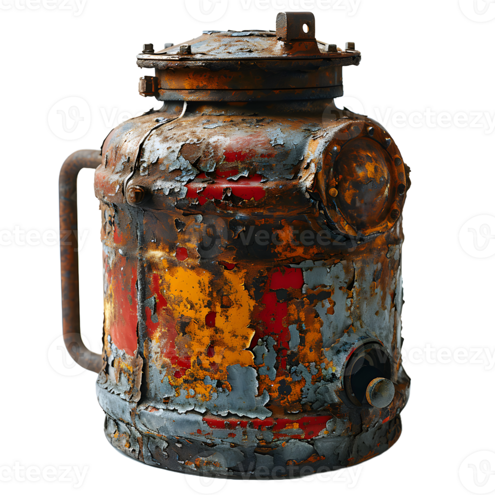 AI generated Old and Rusty Gas Cylinder Isolated on Transparend Background. Gas Tank or LPG gas Bottle. Generative Ai png