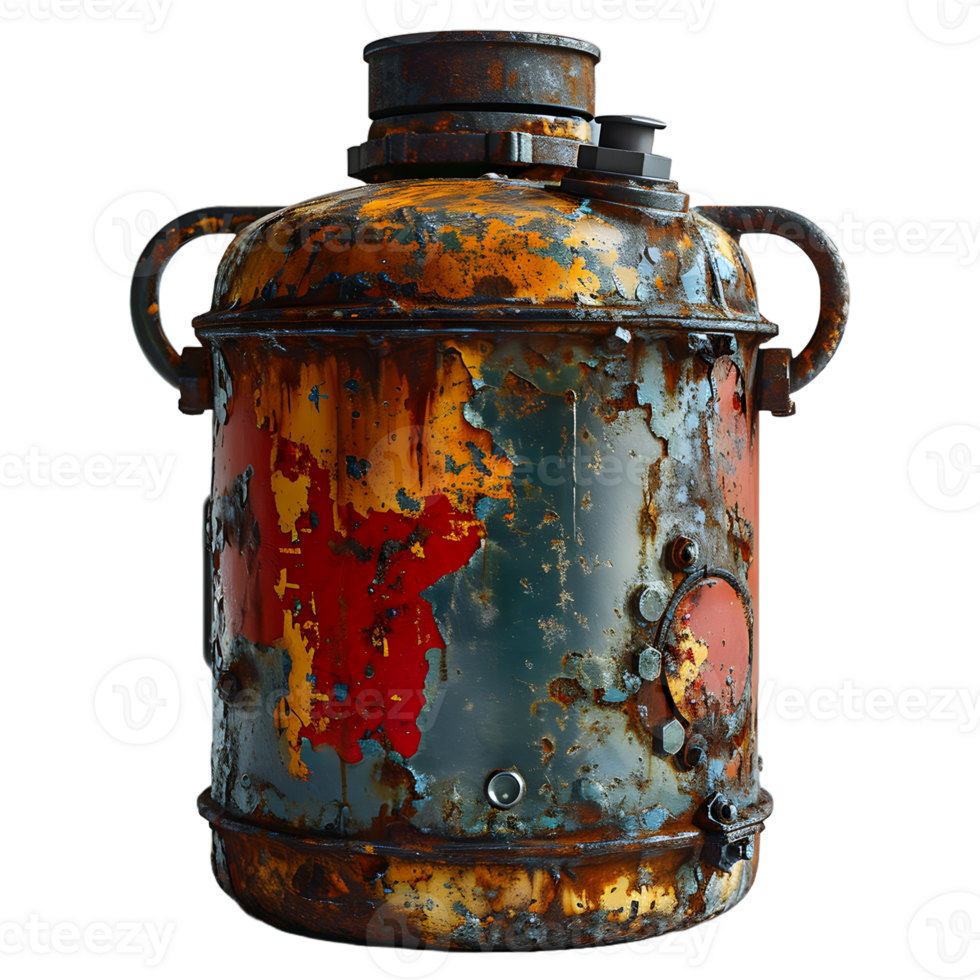 AI generated Old and Rusty Gas Cylinder Isolated on Transparend Background. Gas Tank or LPG gas Bottle. Generative Ai png