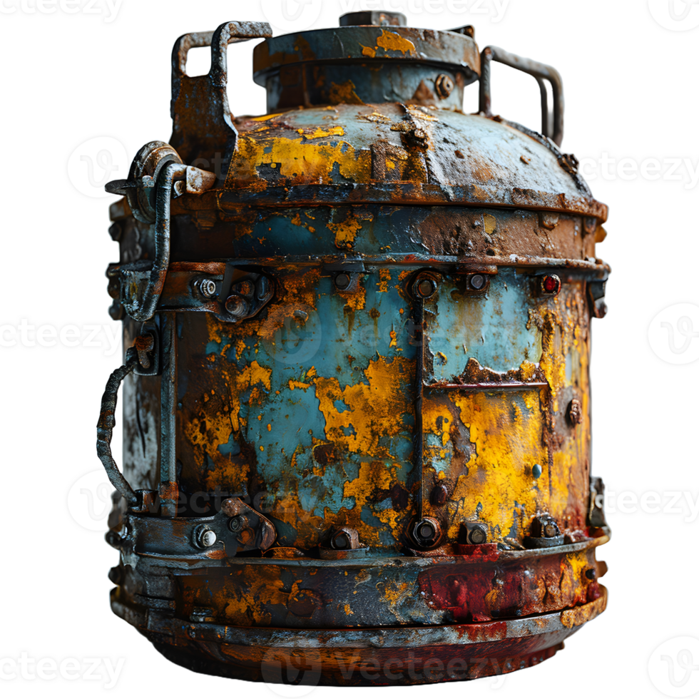 AI generated Old and Rusty Gas Cylinder Isolated on Transparend Background. Gas Tank or LPG gas Bottle. Generative Ai png