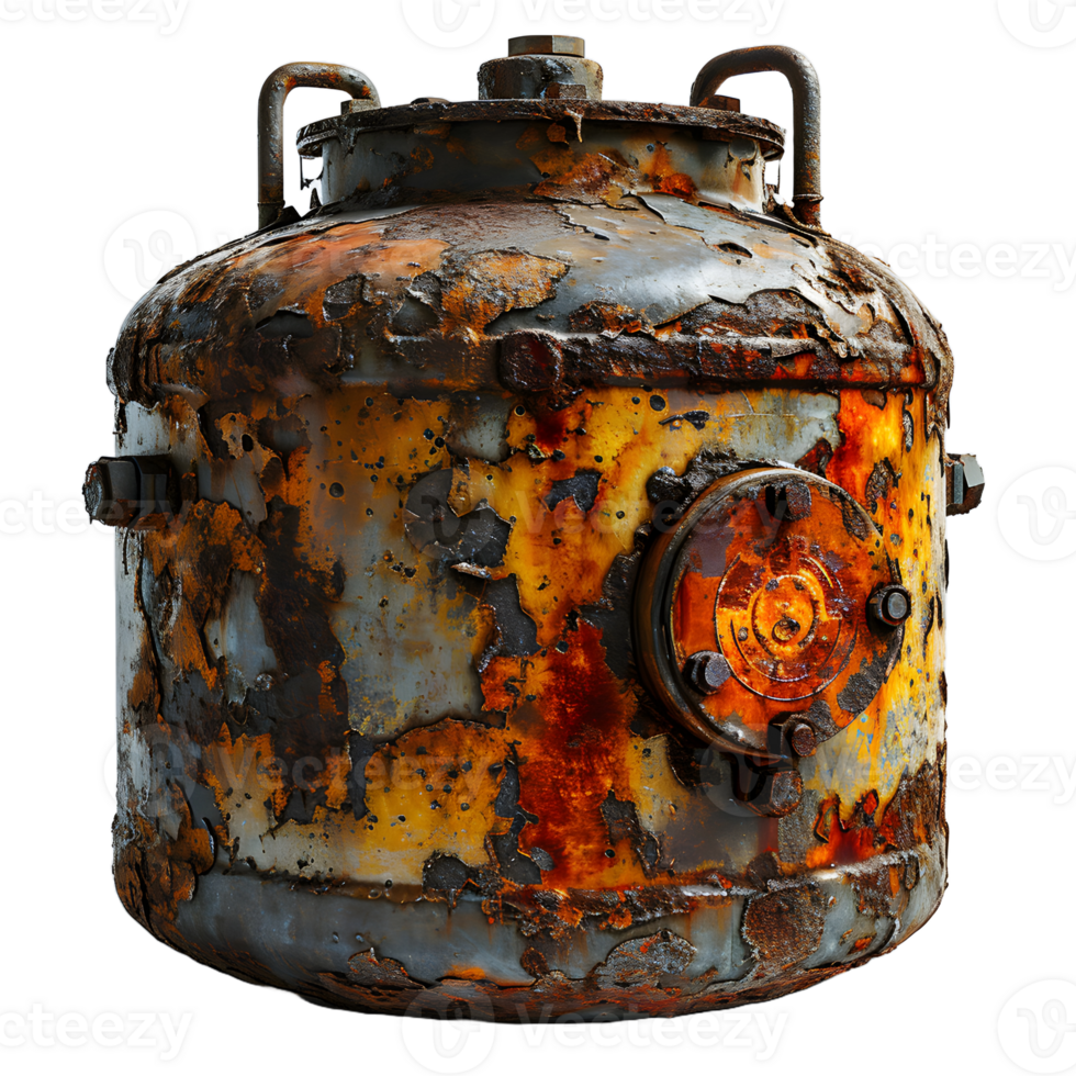 AI generated Old and Rusty Gas Cylinder Isolated on Transparend Background. Gas Tank or LPG gas Bottle. Generative Ai png