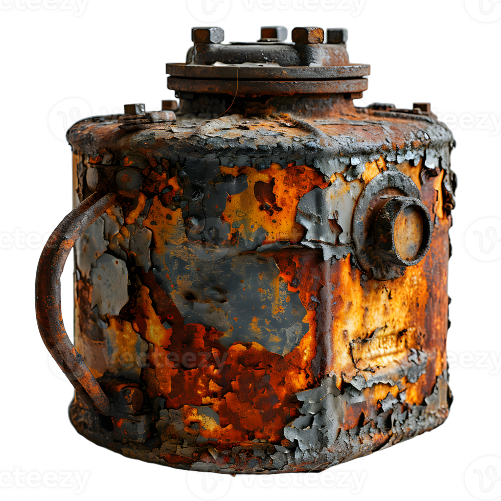 AI generated Old and Rusty Gas Cylinder Isolated on Transparend Background. Gas Tank or LPG gas Bottle. Generative Ai png