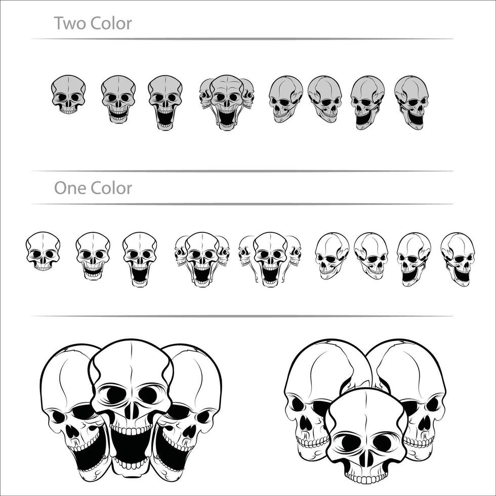 Skull Collection - Various Angles vector