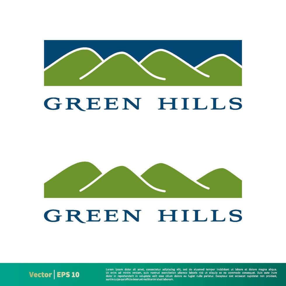 Mountain,Hill and Sun Icon Vector Logo Template Illustration Design. Vector EPS 10.