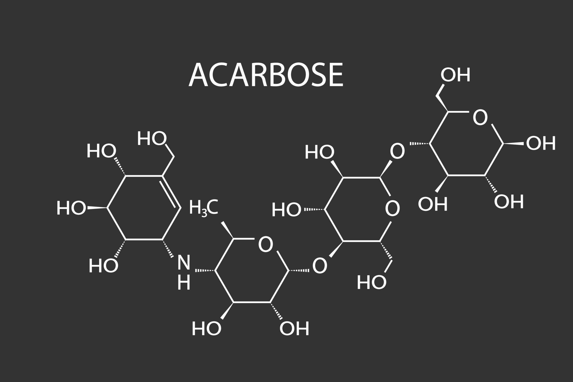 acarbose molecular skeletal chemical formula 42585202 Vector Art at ...