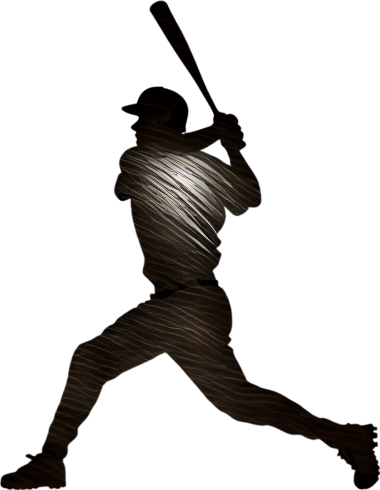 AI generated Silhouette icon of a baseball player. png