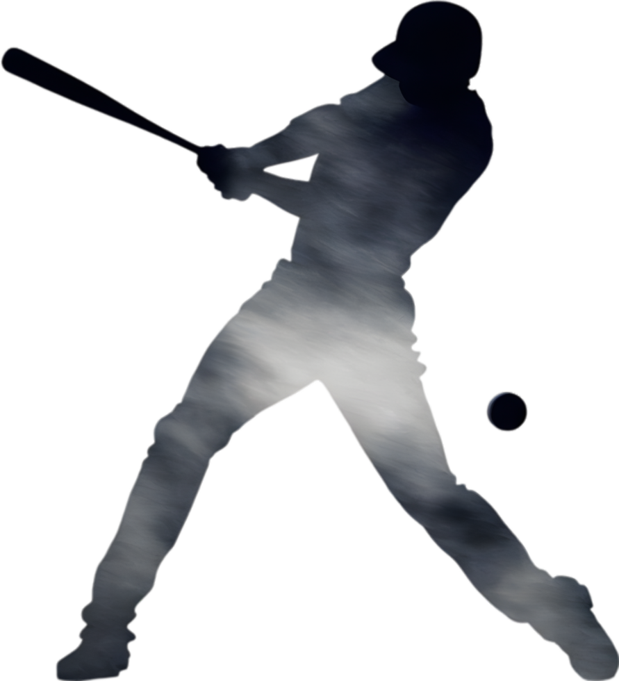 AI generated Silhouette icon of a baseball player. png