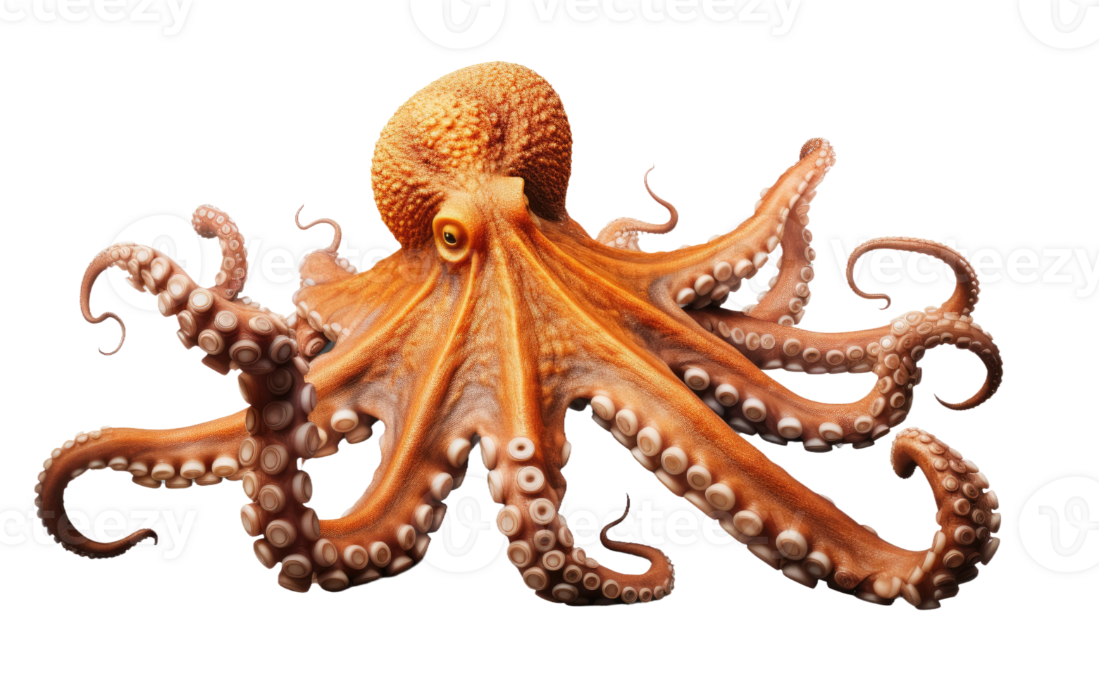 Octopus Elegance On Transparent Background. png